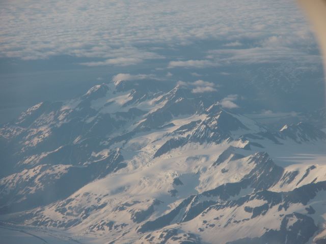 Flying to Anchorage.  About 20 minutes away from Anchorage.