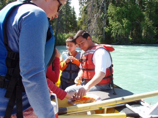 Snack While Rafting the Kneai River