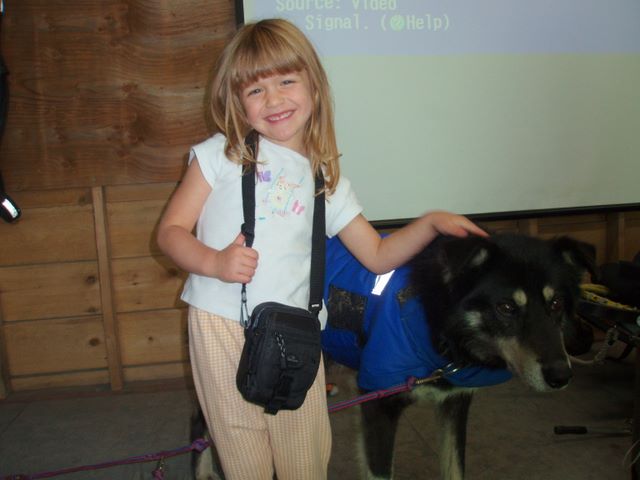 Danielle With One of the Lead Dogs When Mitch Seavey Won Iditarod.